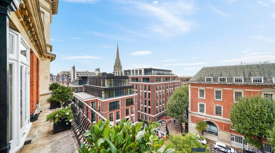 view from terrace in london apartment